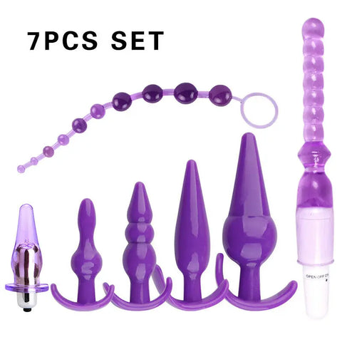 7pcs Set Vibrator Dildos Anal Beads Butt Plug Adult Exotic Sex Toys For Women Couples Vaginal Clitoris Stimulator Goods Products