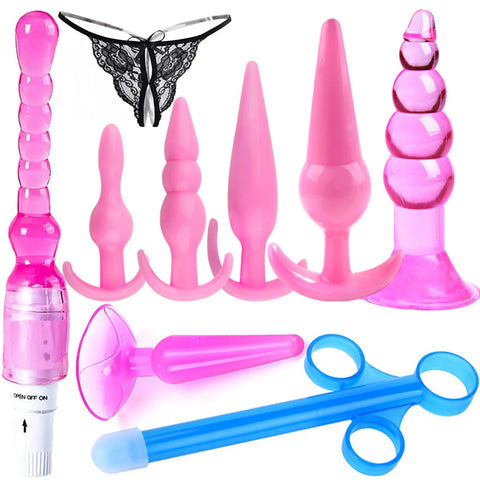 6 Pcs Anal Sex Toys Silicone Butt Plug Set, Anal Butt Trainer, Vibrator Dildo for Women and Men