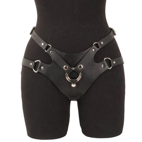 Women Sexy Belt Gothic  Leg Harness Pu Leather Studded Decor Harness Adjustable Fetish Clothing lingerie Clothing Accessories